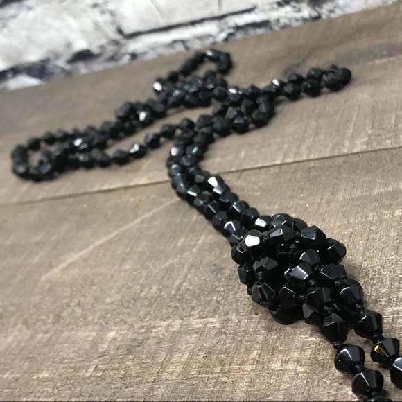 Hand-strung Beaded Multi-Wrap Flapper Necklace-new - Picture 3 of 4